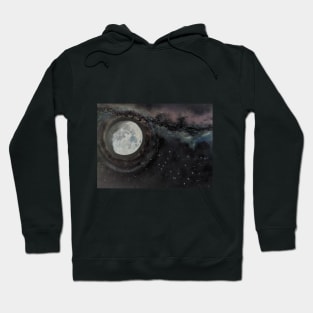 Gibbous Moon and Gemini Stars Hoodie